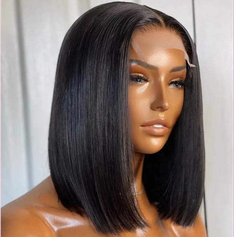 Парики из человеческих волос с желтым Бобом предварительно выщипанные