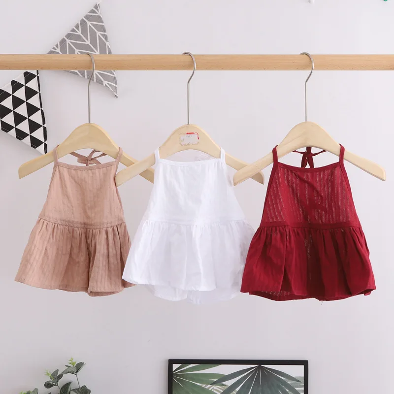 

Summer 2022 Baby Baby 3-color Halter Shirt Baby Lovely Cotton Clothes Baby Baby Girls Clothes