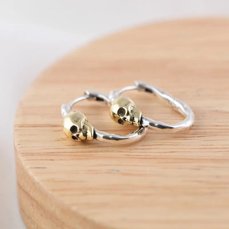 

Silver Hoop Earrings Small Silver Earrings 2022 925 Original Real Silver Skull Earrings Hoops Women Silver 925 Jewelry Accessory