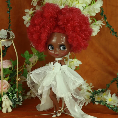 Кукла Blyth ICY DBS, афро кудрявые волосы, суставное тело, супер черная кожа, 1/6 искусственная об24, аниме девушка