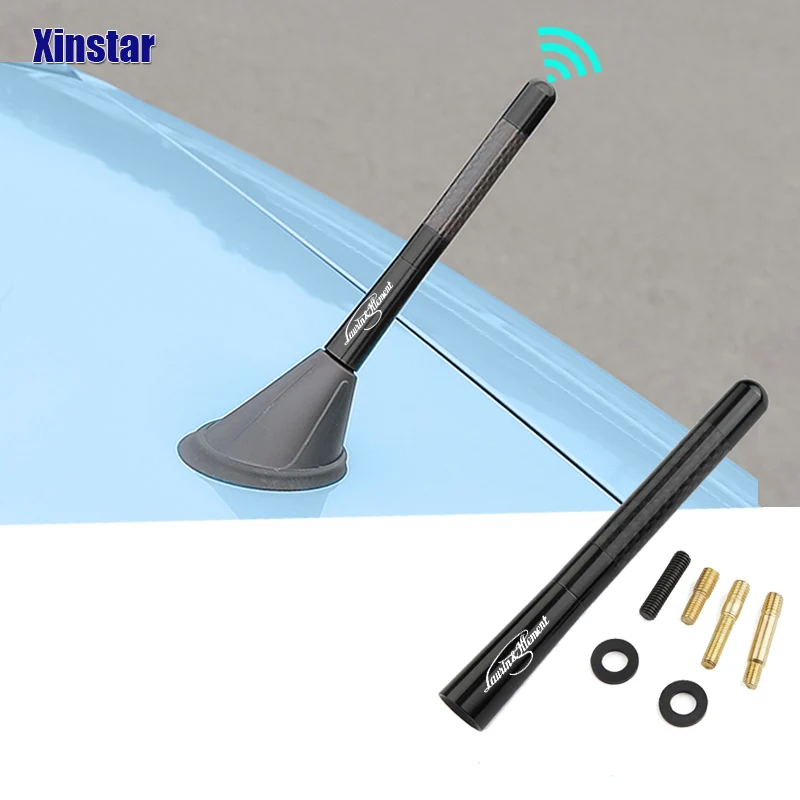 

4.7 inch Laurin & Klement Carbon Fiber Radio Antenna Sticker For Skoda Superb Fabia Octavia Rapid Superb Yeti Kamiq Scala Karoq