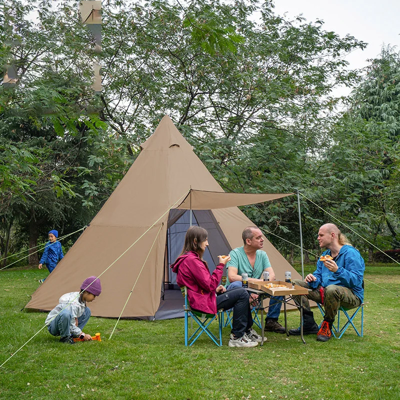 

Lightweight Teepee Camping Tent with Removable Inner Mesh, 20D SIL-Nylon 5-8 Persons for Backpacking Hiking Fishing Tent