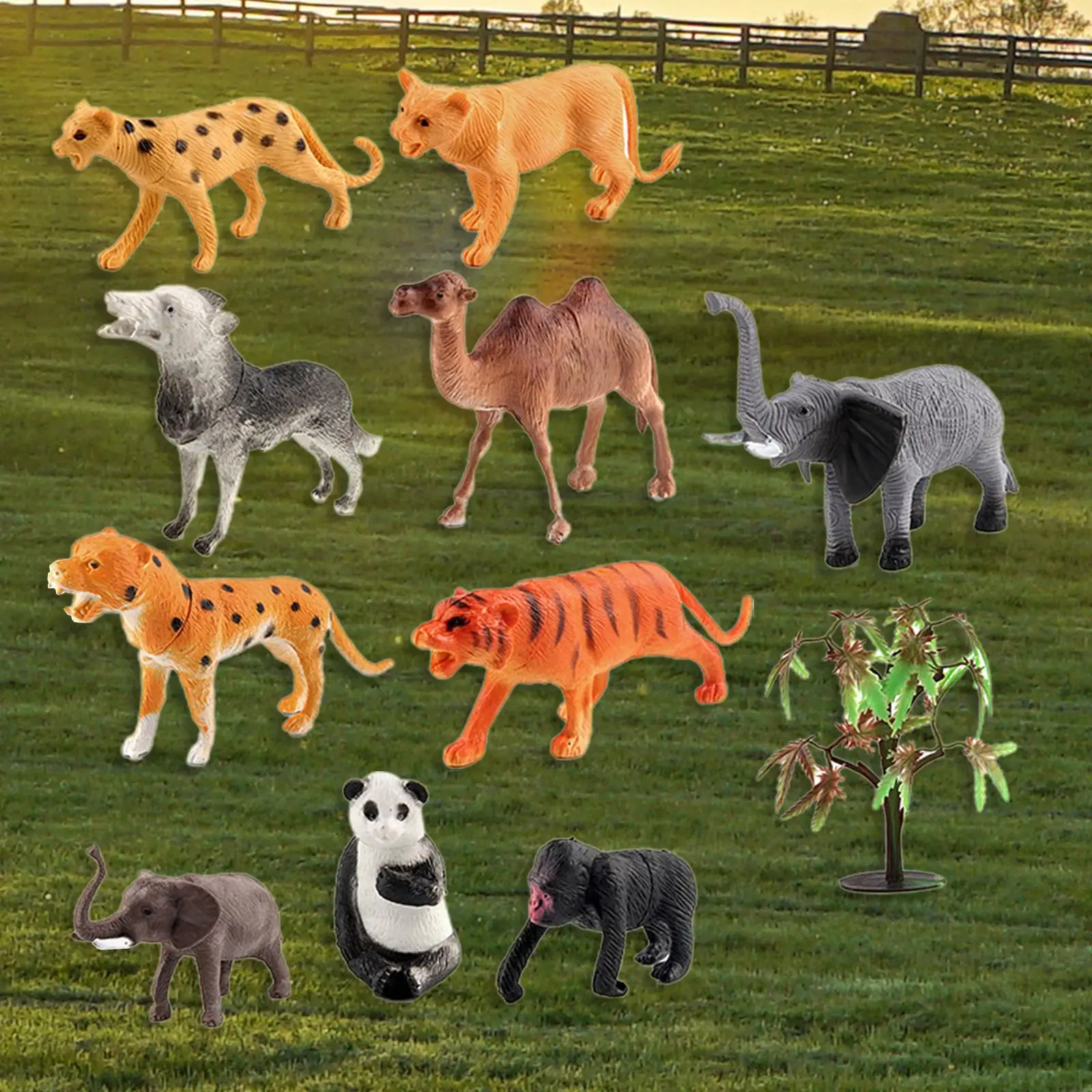 

11 Pieces PVC Educational Action Figure Set Animal Figures for Toddlers