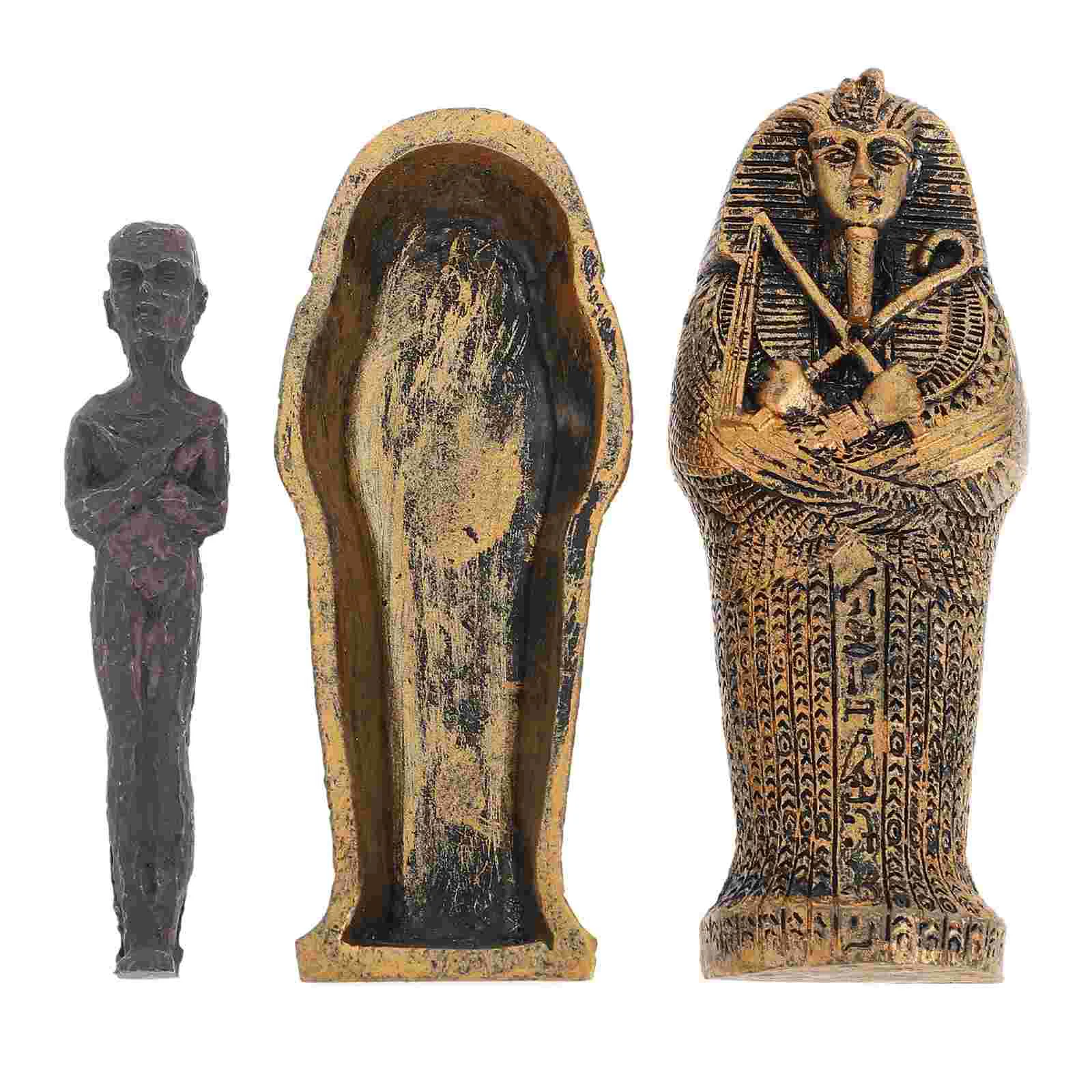 

1 Set Resin Tank Egyptian Mummies Ornament Fish Resin Accessories Egyptian Artifact Gift