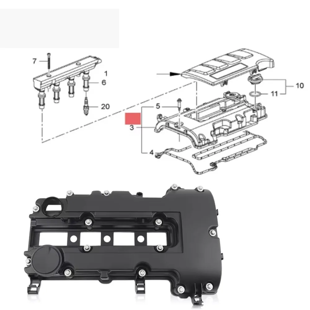 Фото 55573746 Крышка клапанного механизма двигателя (распредвала) для Vauxhall/Opel ASTRA/Buick Encore/Chevy Cruze 1.4 Turbo 2011-2017 №2