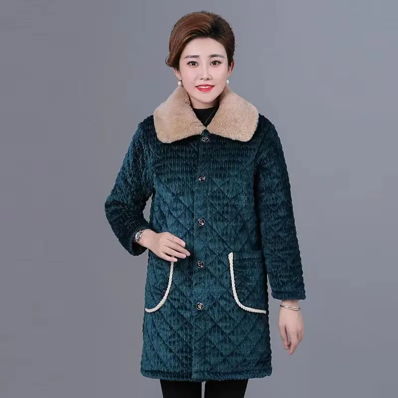 New Winter Coat for Women Parkas Jackets Corduroy Cotton Jacket Thickening Plush Warm Korean Fashion Snow Coats