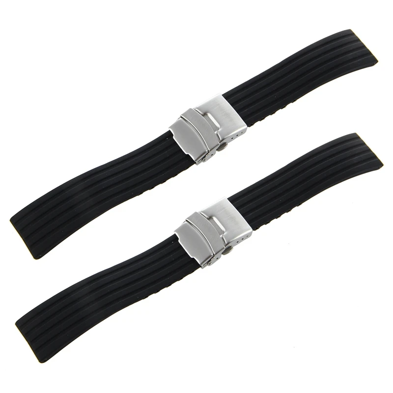 

2 шт., силиконовый резиновый ремешок для часов, 22 мм