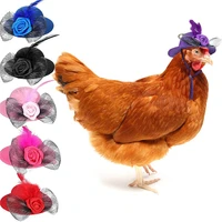 chicken hat feather top hat rooster duck parrot hamster poultry stylish show costum for hens tiny pets funny chicken accessories