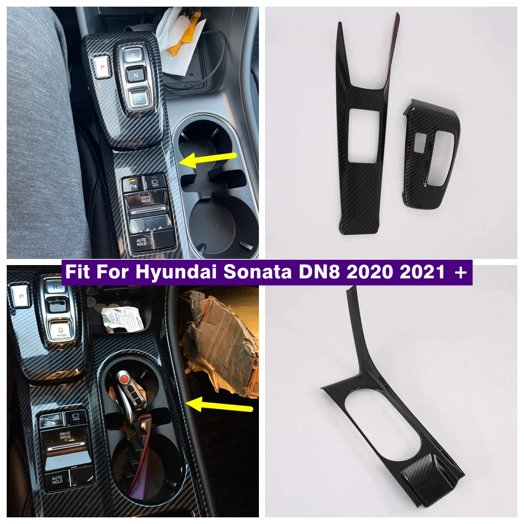 

Carbon Fiber Central Control Gear Shift Box Panel Cover For Hyundai Sonata DN8 2020 2021 Trim Car Styling Sticker Accessories