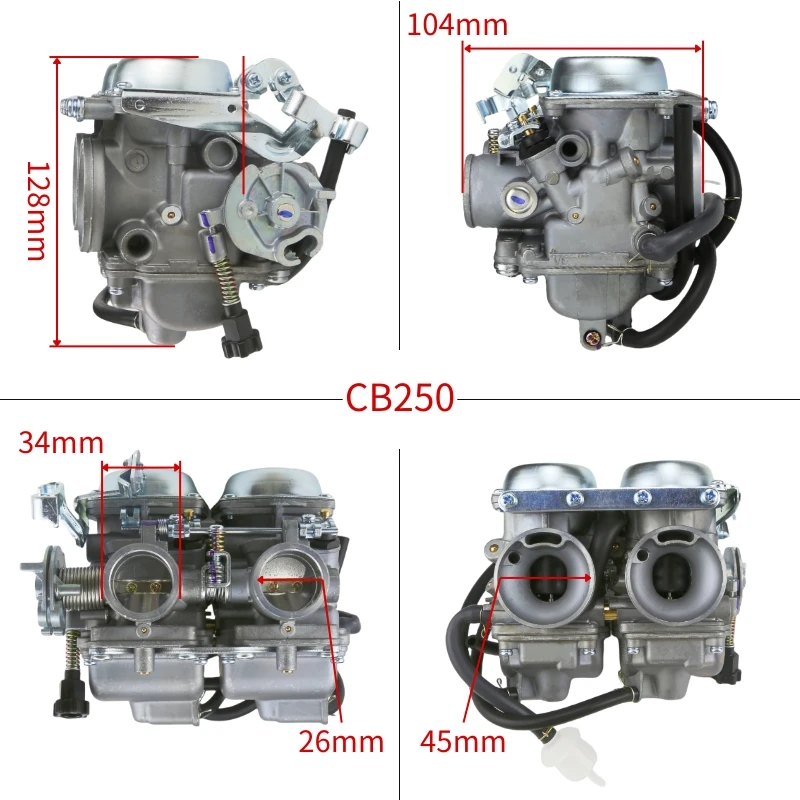 Фото PD26J для Honda Rebel 250 CBT125 CB125T CB125 CA250 CMX250 CB250 QJ250-3 Keeway Supertiger 250, карбюратор для гонок на мотоциклах №2