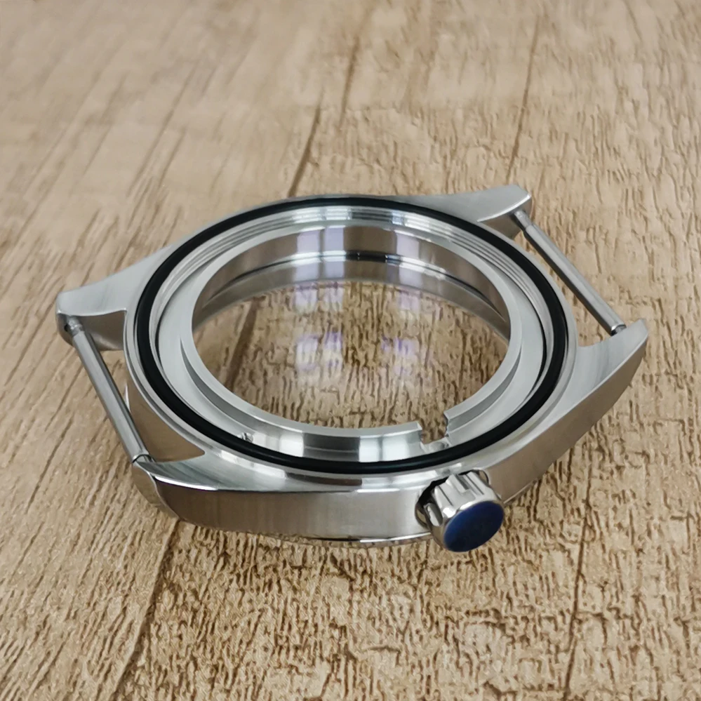 41MM steel case sapphire glass fits 33.5MM dial for NH35 movement mechanical watch conversion accessories