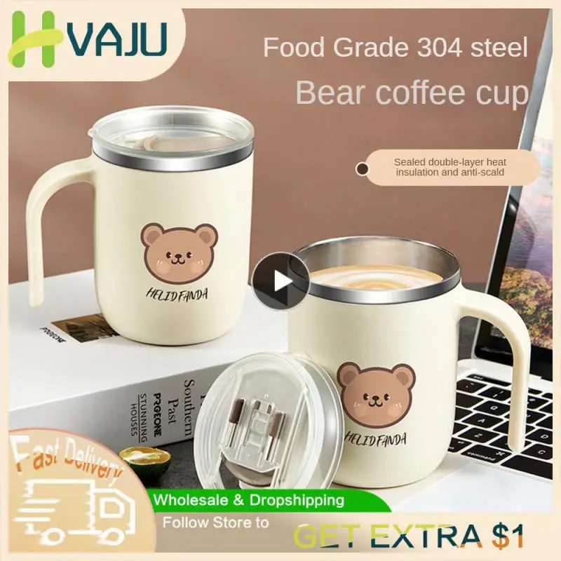 

Double Layer Insulation Durable Water Cup Easy To Clean Sippy Cup Mug 304 Steel Liner Multi-purpose Cup Household Anti-scald