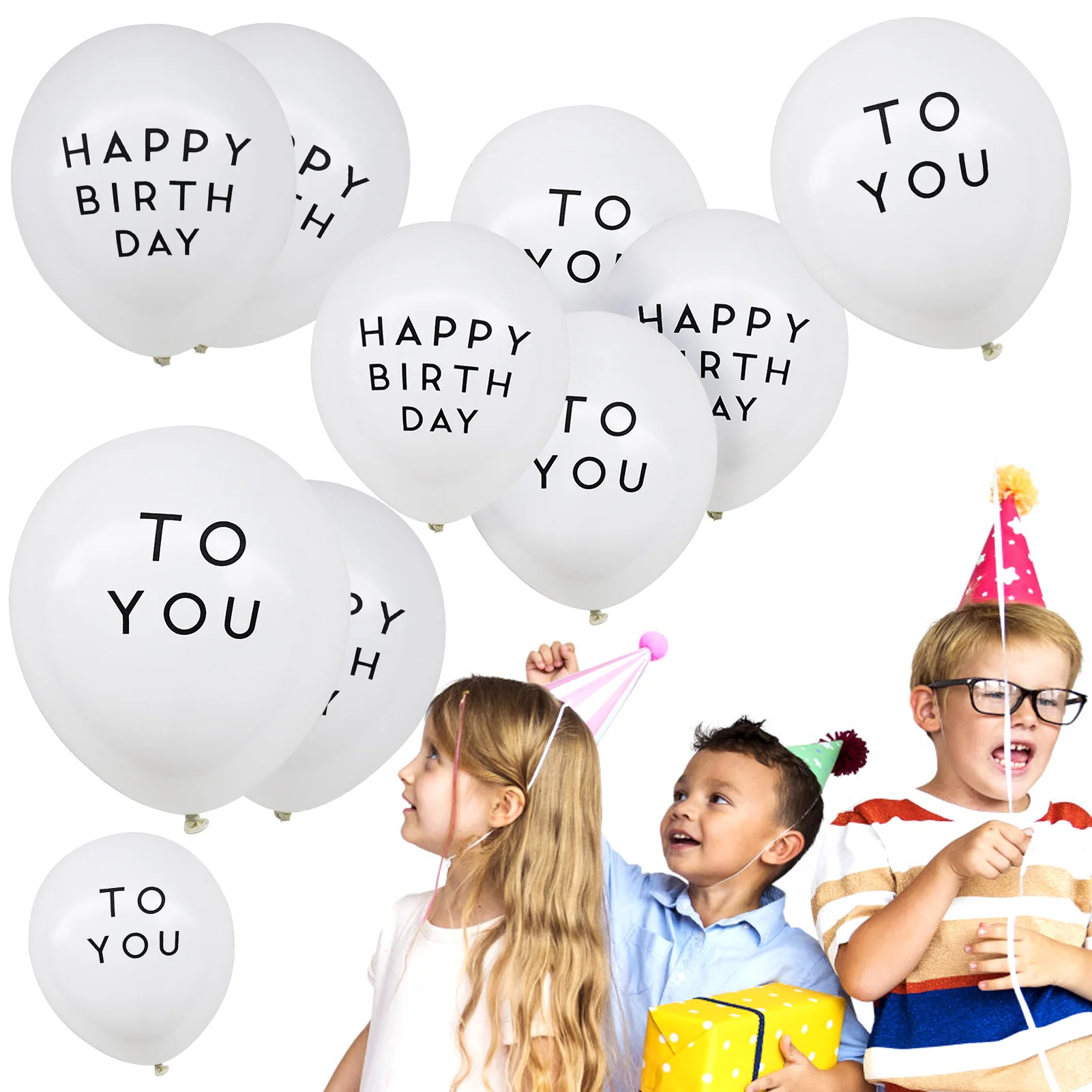 

White Latex Balloon Happy Birthday To You Balloon Happy Birthday Latex Printed Balloon Birthday Party Decorations Balloon 10pcs