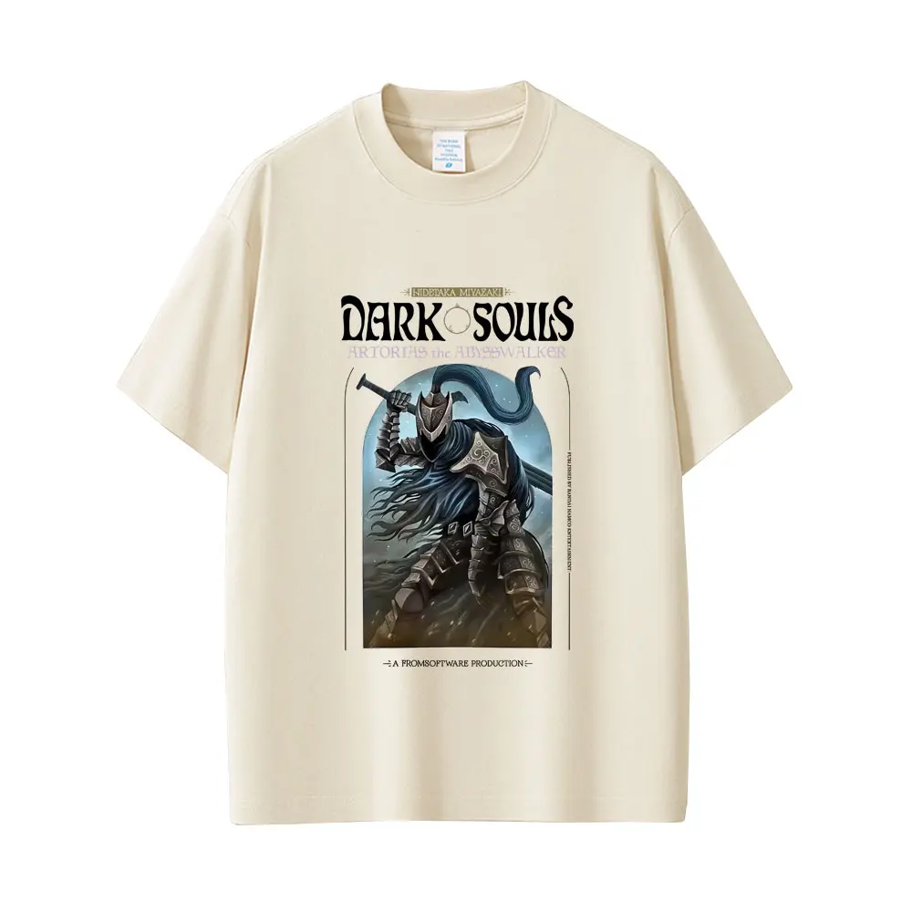 Футболка Game Dark Souls Artorias с графическим принтом, мужская и женская, винтажная, в стиле 90-х, готическая, рок-футболка, мужская, панк, оверсайз, из мягкого хлопка, с коротким рукавом (art.: 3920d8bb73ac0) - 3920d8bb73ac0