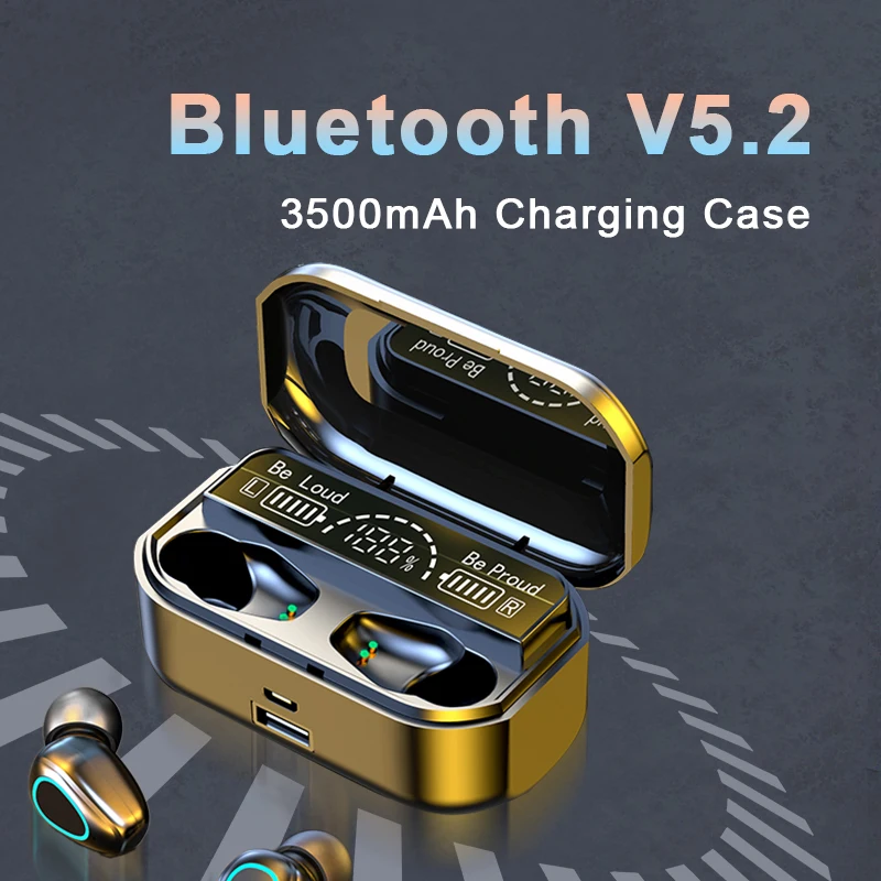 

TWS Bluetooth Earphones With 3500mAh Charging Box New Wireless Headphone 9D Stereo Sports Waterproof Earbuds Headsets With Mic