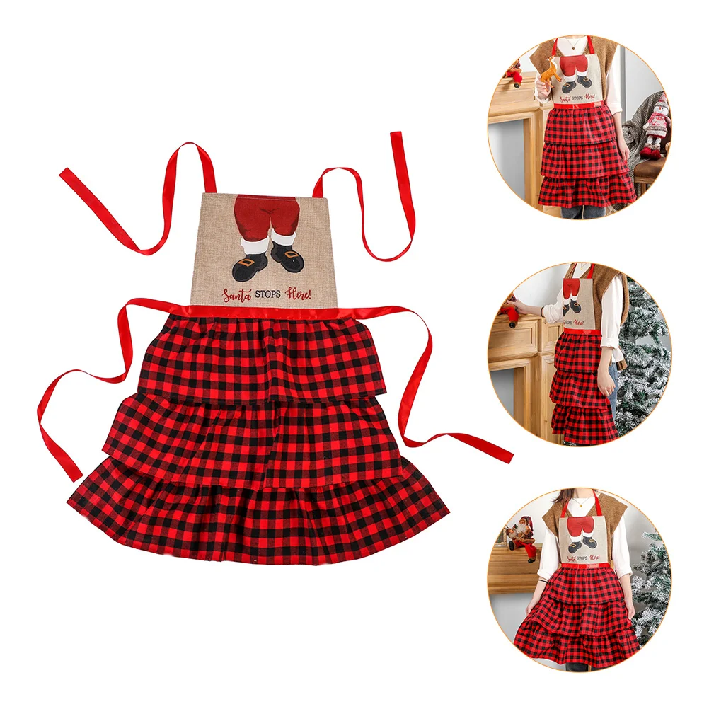 

1pc Practical Adjustable Festive Santa Clause Apron Kitchen Apron Christmas Apron