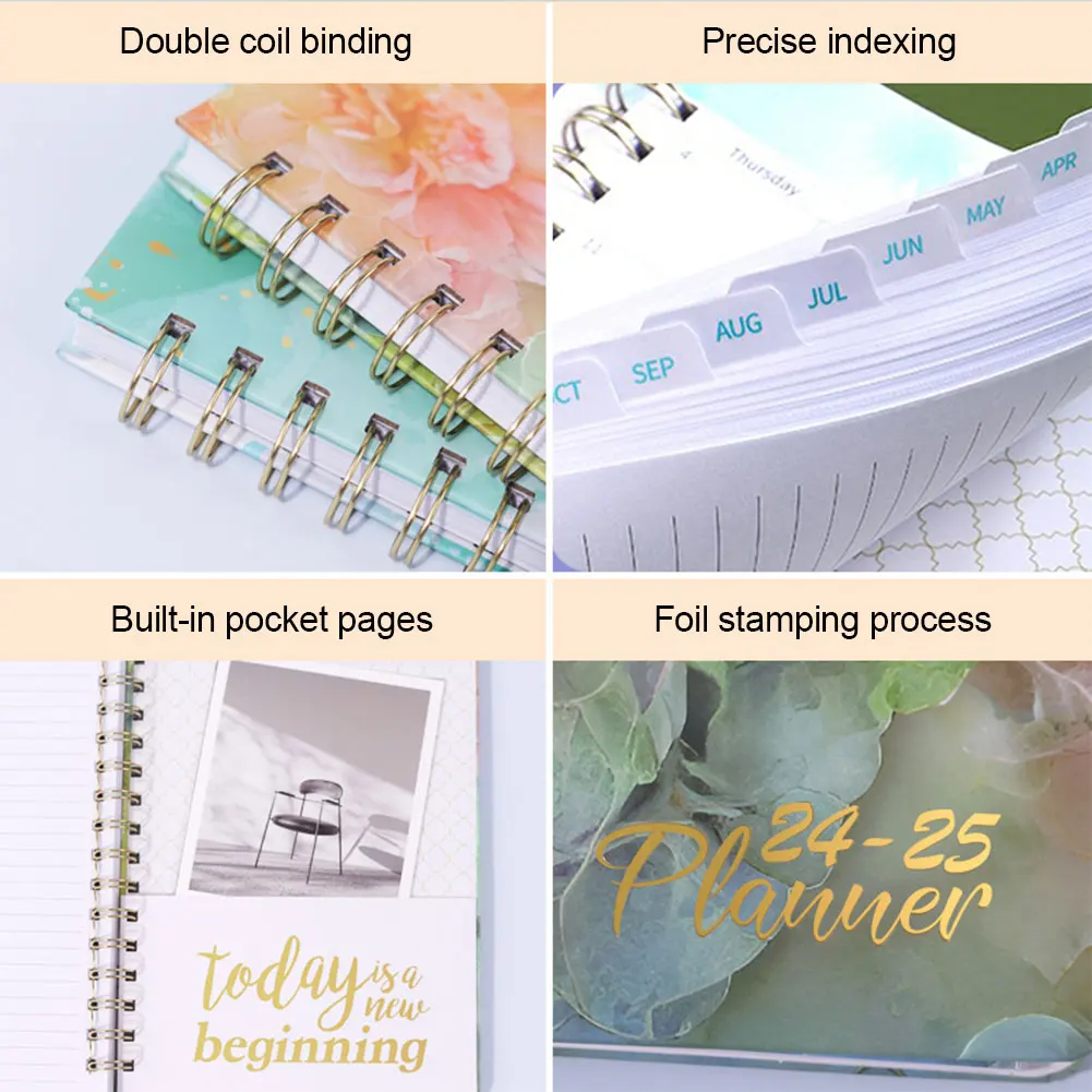 Блокнот формата А5 2025 г. ежедневник в спиральном переплете с ежемесячными