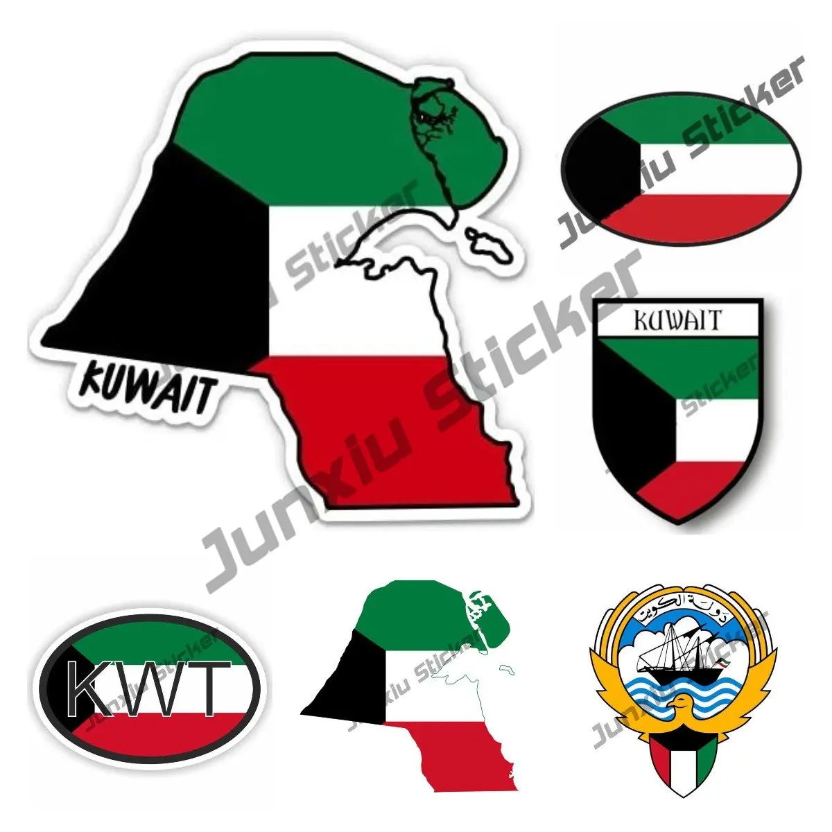 

Карта Кувейта с флагом, Виниловая наклейка, забавная наклейка, виниловые аксессуары для мотоцикла, наклейка для телефона, ноутбука KK13cm