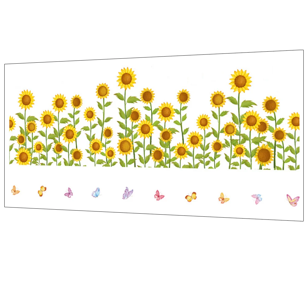 

Stickers Peel And Flower Wall Decal Flower Living Room Printing DIY Floral Pattern Self-adhesive Sunflower