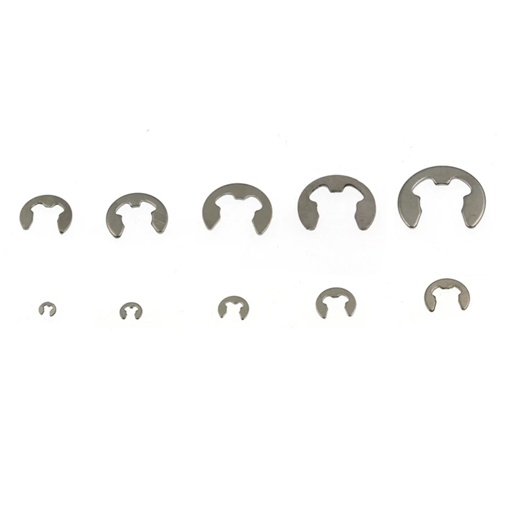 

200pcs Stainless Steel E-type Circlip Buckle Spring M1.5 M2 M3 M4 M5 M6 M7 M8 M9 M10 Snap Opening Retaining Ring Fixing Kit