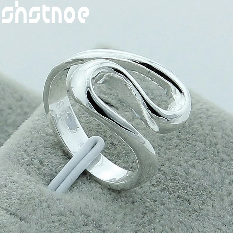 

925 Sterling Silver Minimalist Geometric Ring For Man Women Engagement Wedding Charm Fashion Party Jewelry