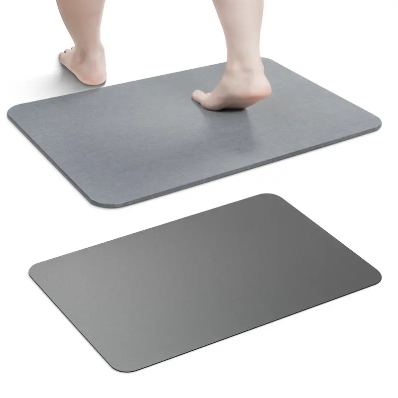 

Потрясающий серый быстропоглощающий, нескользящий диатомит, коврик для ванной-натуральный домашний декор, идеально подходит для ванной комнаты, впитывает и сушит