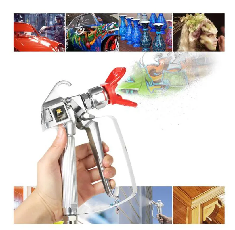 

3600PSI High Pressure Airless Paint Spray Gun +517 Spray Tip + Nozzle Guard for Wagner T-itan Pump Sprayer Spraying Machine 1Set