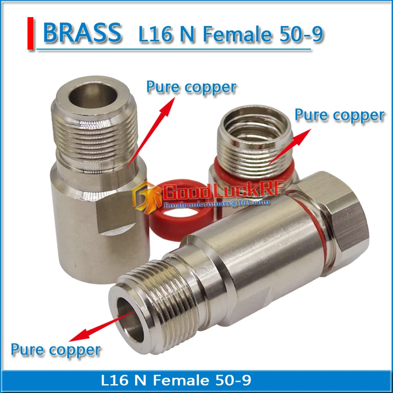 

High-quality L16 N Female Clamp Solder for 1/2" corrugated cable super flexible feeder 50-9 RF connector Standard Andrew Brass