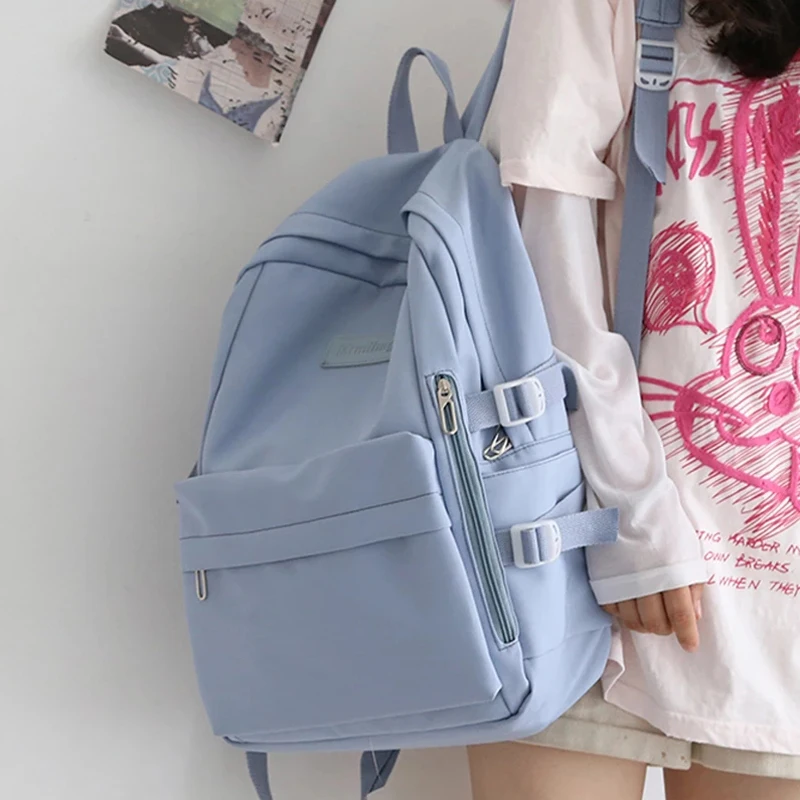 

Casual Waterproof Nylon Women Bags School Backpack for Teenagers Girls Travel Backbag Mochilas Female Small Bookbag Kawaii Bag