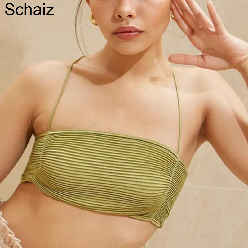 

Bandage Vest And Candy Women Slim Autumn And Winter Ultra Short Bottomed Top Fashion