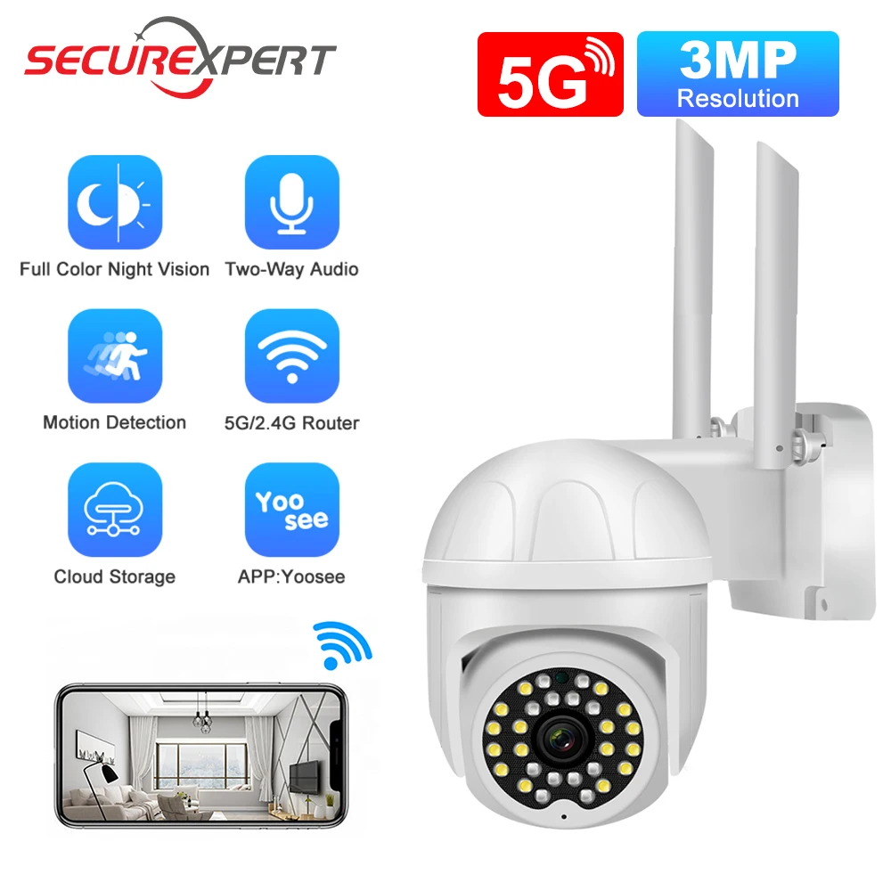 

3MP Wireless IP Camera Outdoor Security Wifi PTZ Camera HD Auto Tracking Video Surveillance CCTV Camera H.265 P2P Onvif
