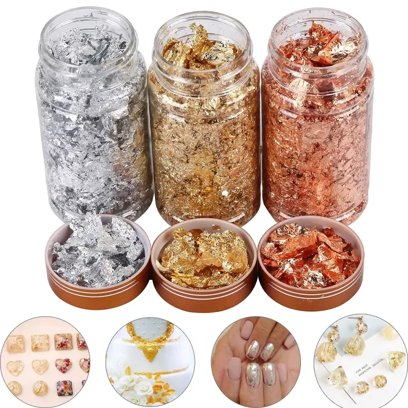 

Copper Foil Sequins Glitters Craft Leaf Flake Sheets Bulk Paper Gilding Resin Silicone Filler Nail Art Jewelry Making Decor