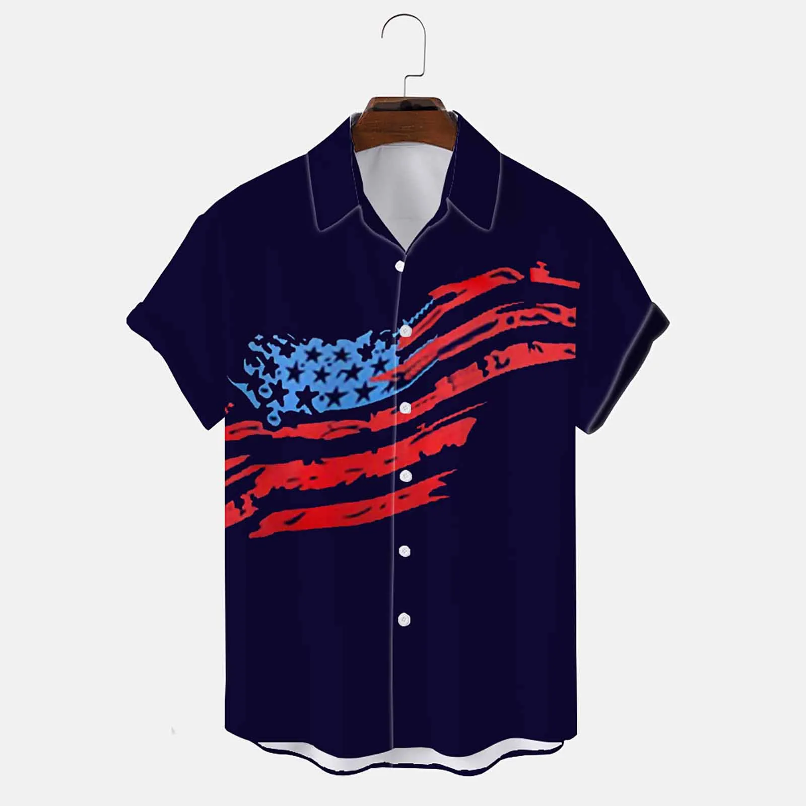 

Мужская терморубашка с длинным рукавом, с 3D-принтом в виде флага на День независимости