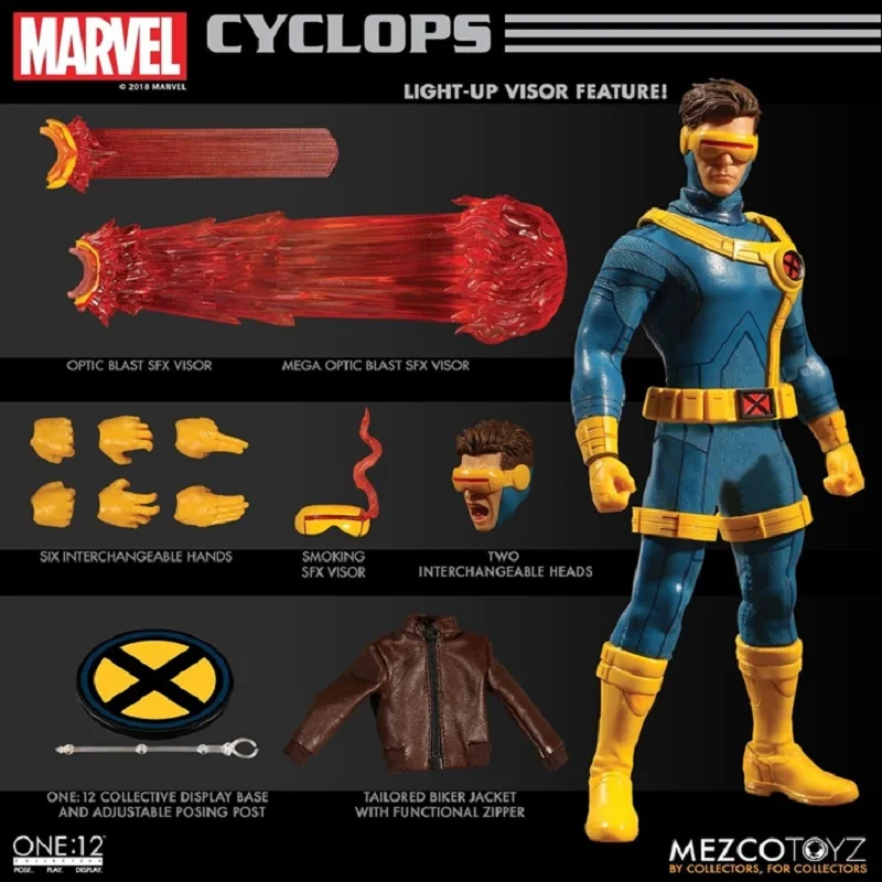 Оригинальная экшн-фигурка в наличии Mezco ONE:12 Marvel Cyclops Аниме Коллекция фигурок