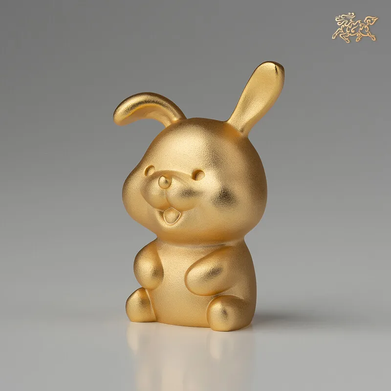 Лидер продаж 2023 медная резьба ручной работы талисман золотой кролик инородный