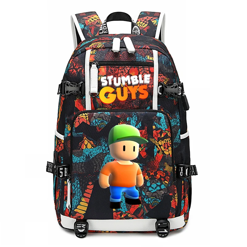 

Stumble Guys Unisex Backpacks Large Capacity Women Oxford School Bag Waterproof Teenagers Students School Books Laptop Backpack