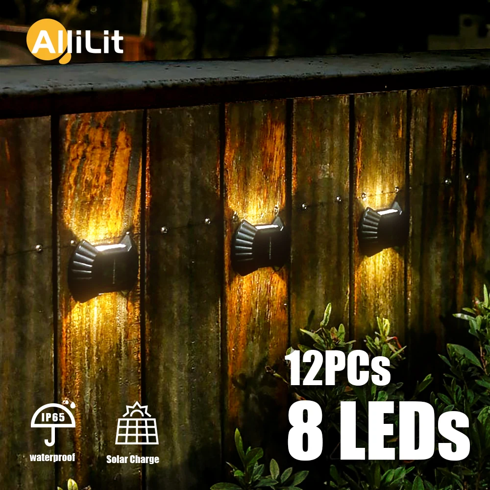 

8LED Solar LED Light Outdoor IP65 Waterproof Balcony Wall Lights for Yard Street Landscape Garden Decor Lamp Motion Sensor