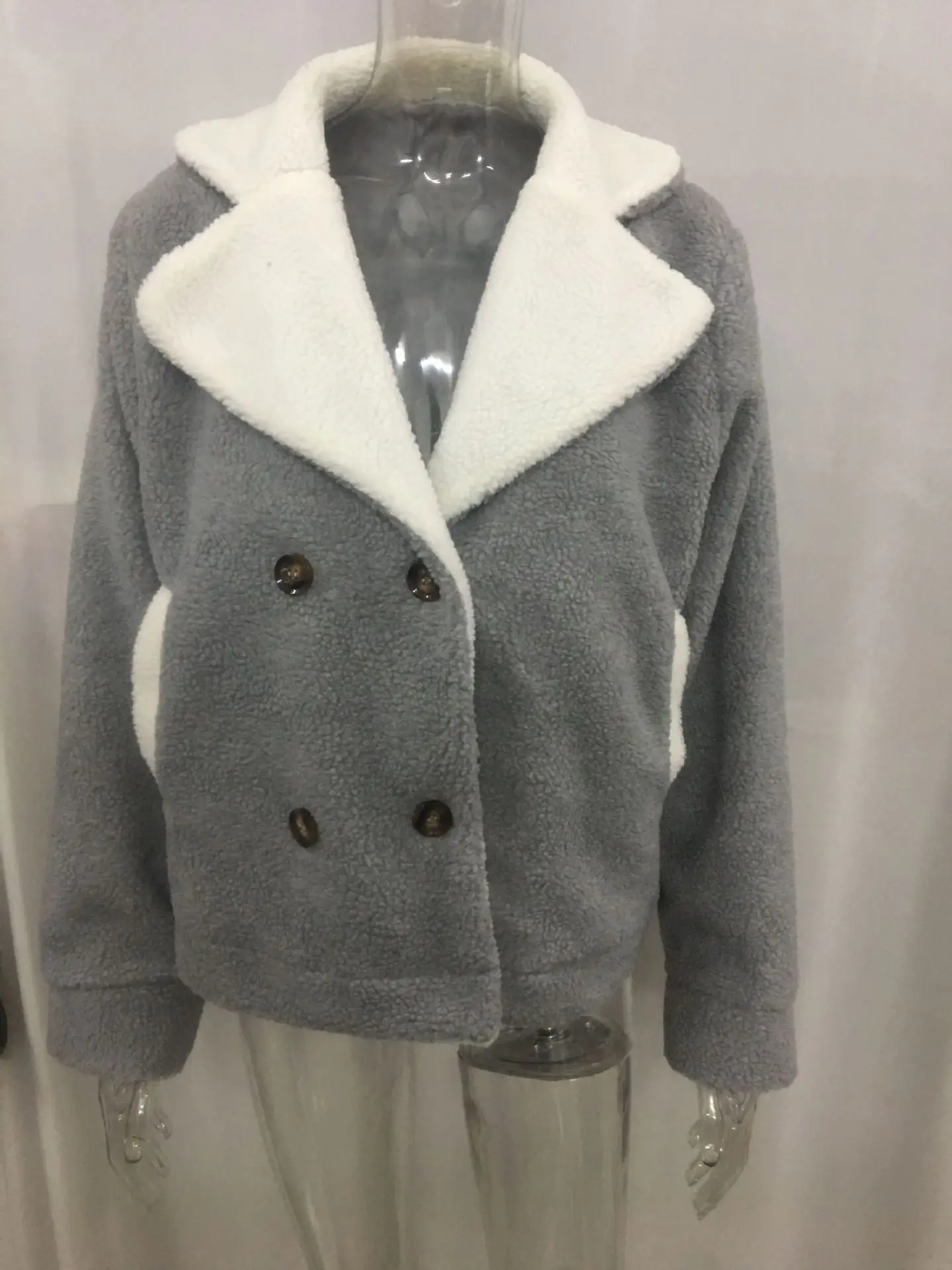 Women's New Lamb Velvet Jacket Loose and Thick All-match Color Matching Jacket Jacket Women Bomber Jacket Women Fur Collar Coat