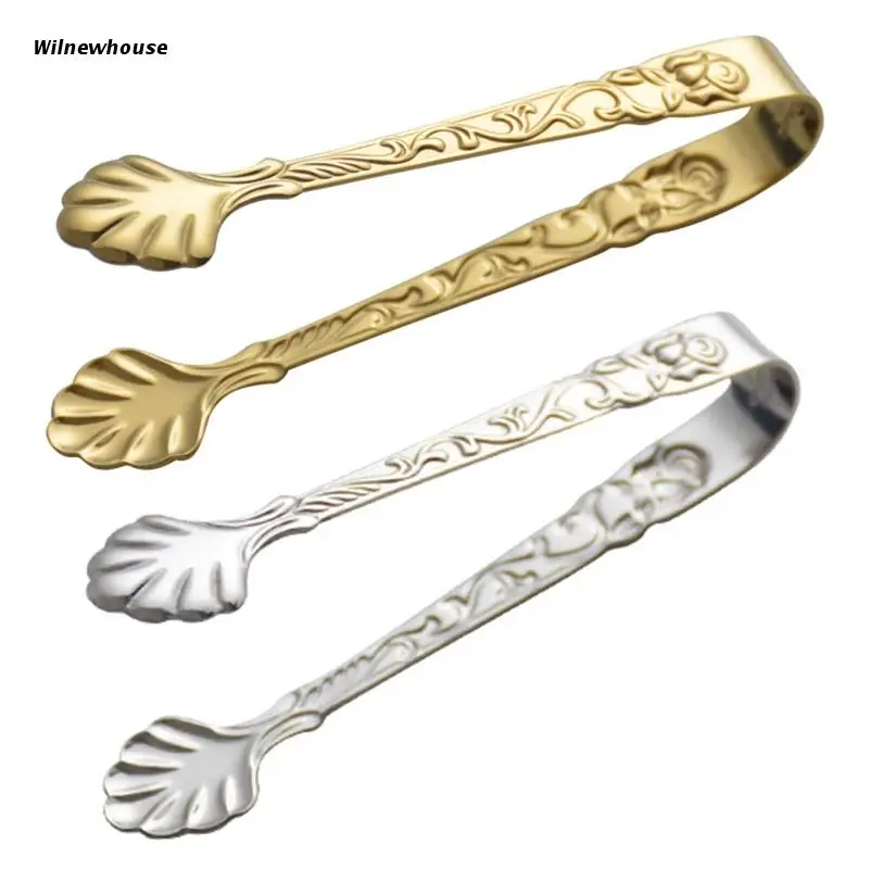 

F63A Stainless Steel Ice Cube Clip Sugar Tongs Food BBQ Clips Ice Clamp Tool Kitchen