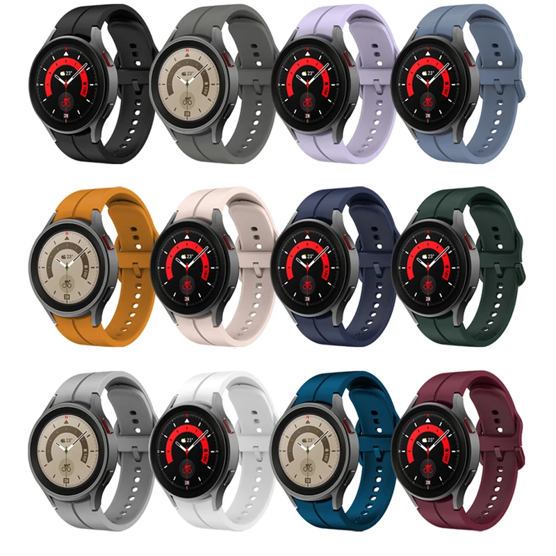 Sports Silicone Strap For Samsung Galaxy Watch 5/4 44mm 40mm Watch 4 classic 46mm 42mm Bracelet Galaxy Watch 5 pro 45mm Band