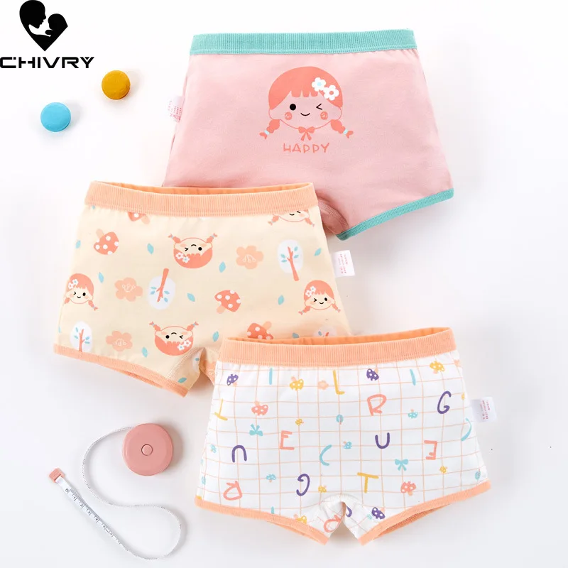 

3 Piece Kids Girls Underwear Cute Cartoon Children's Shorts Panties for Baby Girls Boxer Briefs Teenager Underpants for 2-12T
