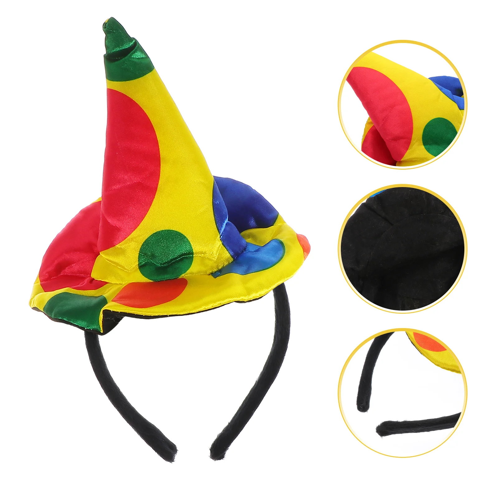 

Headband Hat Clown Headwear Carnival Headpiece Hoop Polka Performance Mini Party Birthday Hair Christmas Silly Kids Costume