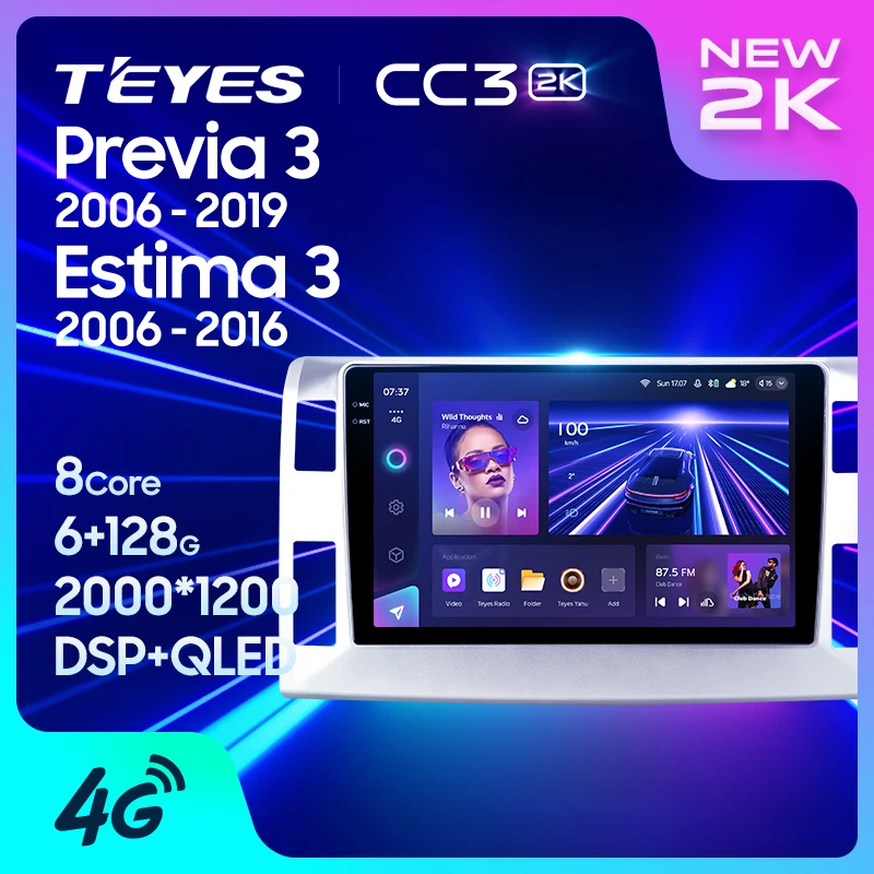 TEYES Тиайс CC3 2K Штатная магнитола For Тойота Превия XR50 Эстима AHR20 Toyota Previa 3 2006 - 2019 Estima