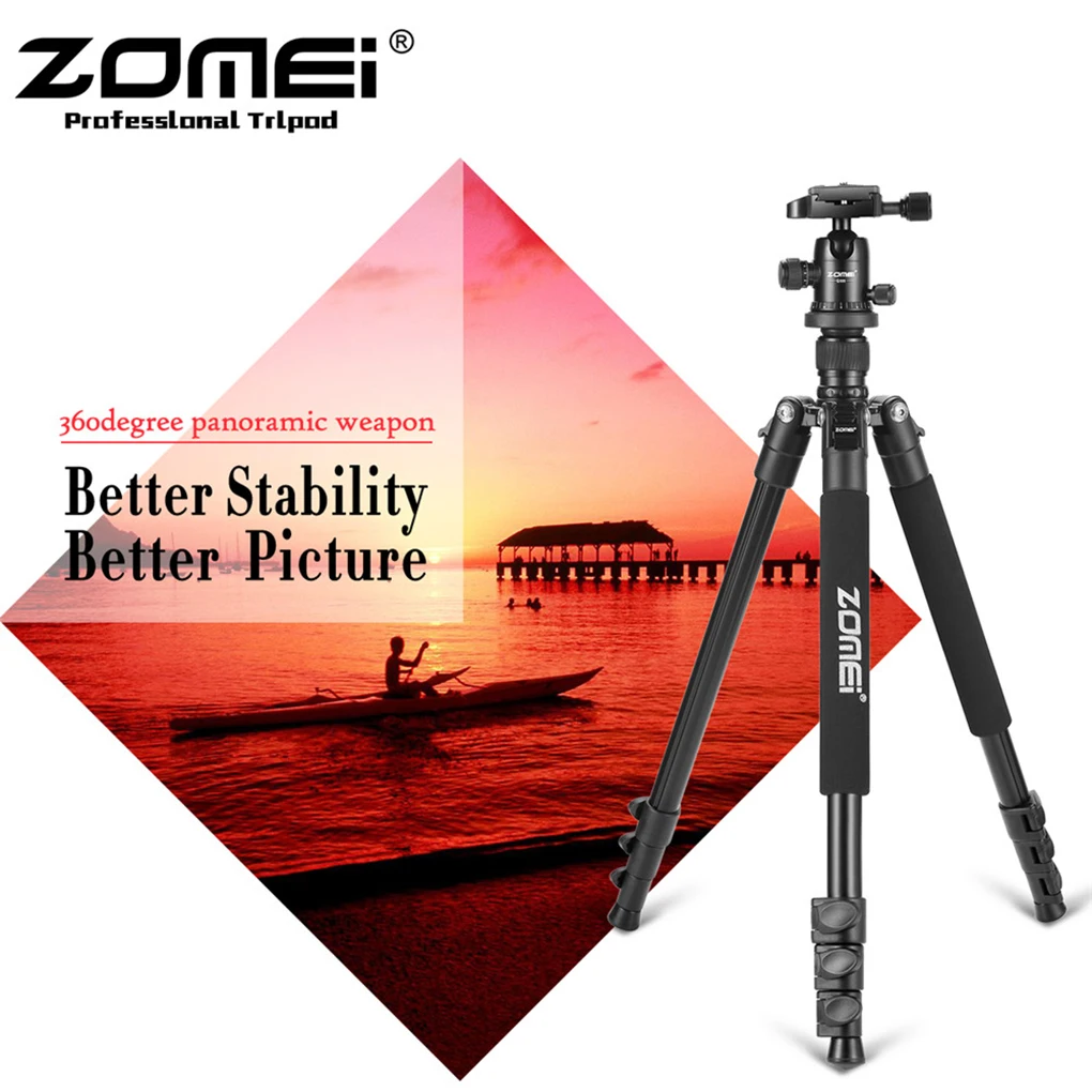 

Zomei Q555 Aluminum Alloy Portable Extendable Flexible Camera Tripod Stand with Ball Head for DSLR Cameras