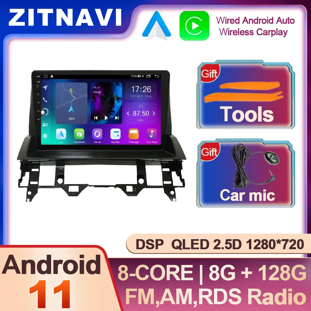 

Android 11 Auto For Mazda 6 2002- 2008 Car Radio Stereo Multimedia GPS Navigation Bluetooth Mirror Link Camera Stereo DVR ADAS