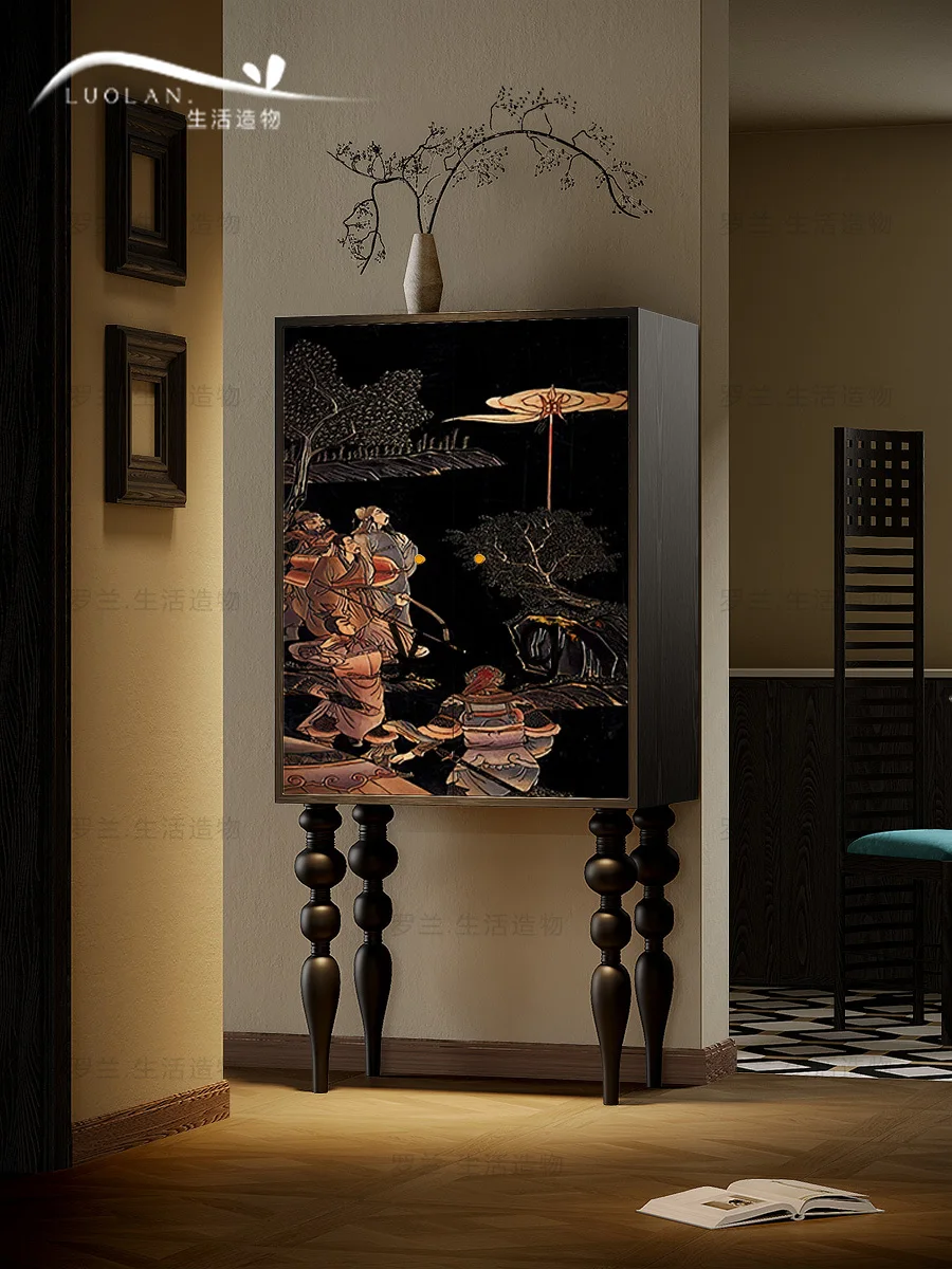 Шкафчик LXL с высокой ножкой классический художественный шкаф для дома спальни