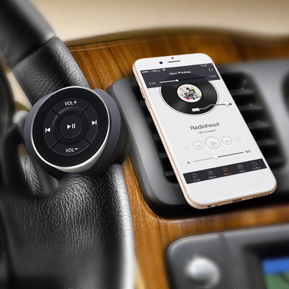 Беспроводной пульт дистанционного управления Bluetooth для руля автомобиля мотоцикла велосипеда медиа-кнопка на руль для iPad для IOS Android смартфо...