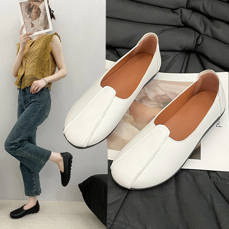 Женские туфли на плоской подошве повседневные Нескользящие мягкие легкие для