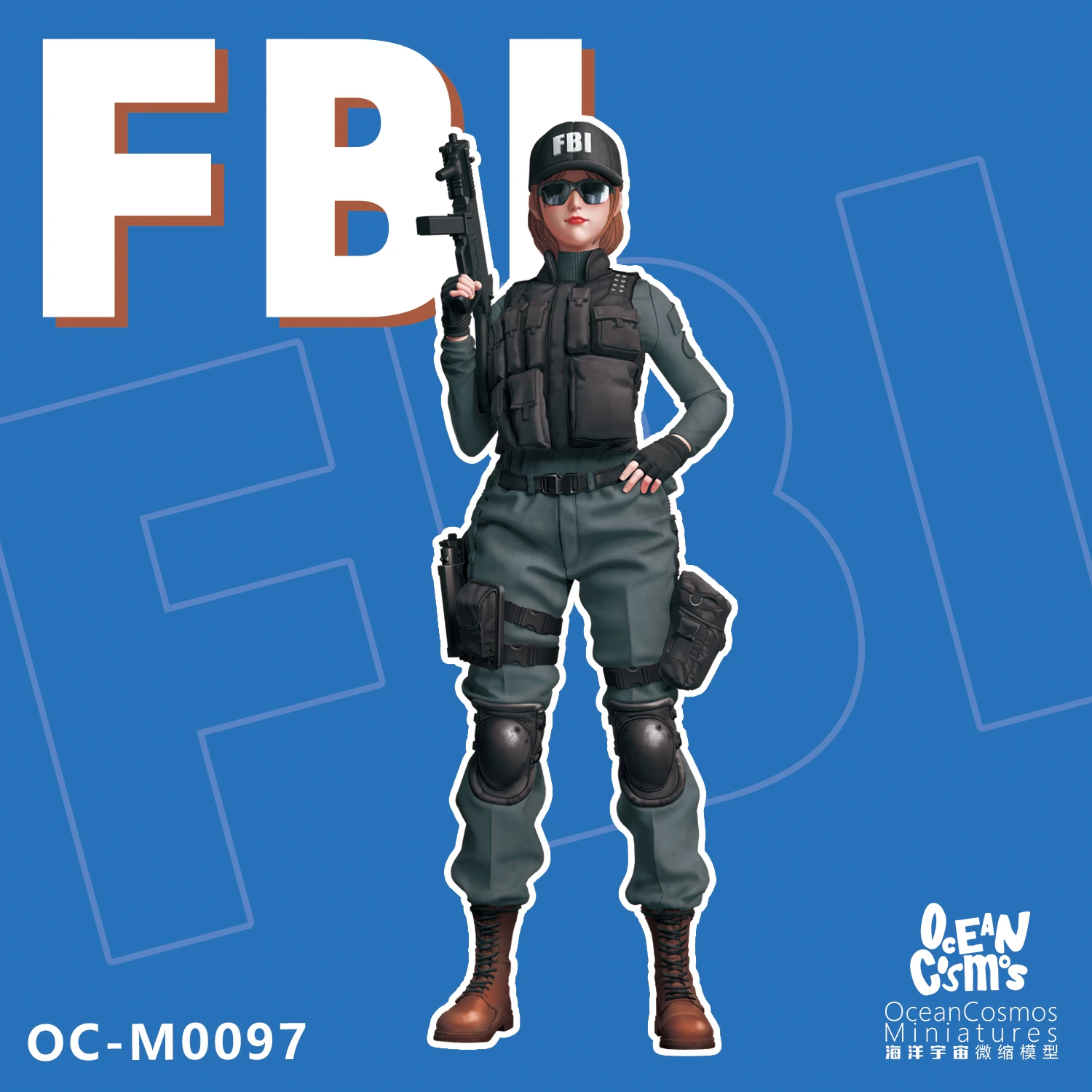 

OceanCosmos miniatures, Original, FBI, 1/35 1/12 1/24, America, Resin unpainted Model kit figure GK