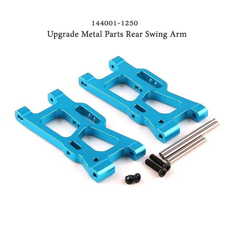

WLtoys 144001 RC автомобиль, запасные части 4WD, синий металлический рычаг 144001-1250, обновленные металлические задние рычаги, задний поворотный рычаг 1...